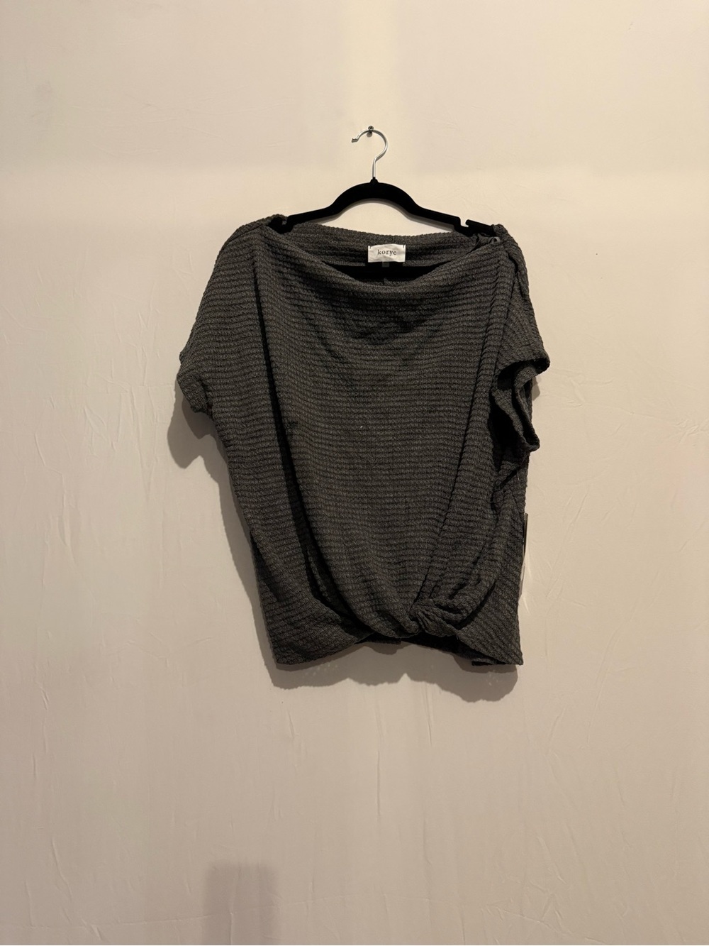 KORYE Women's Front Knot Top Size L In Gray
